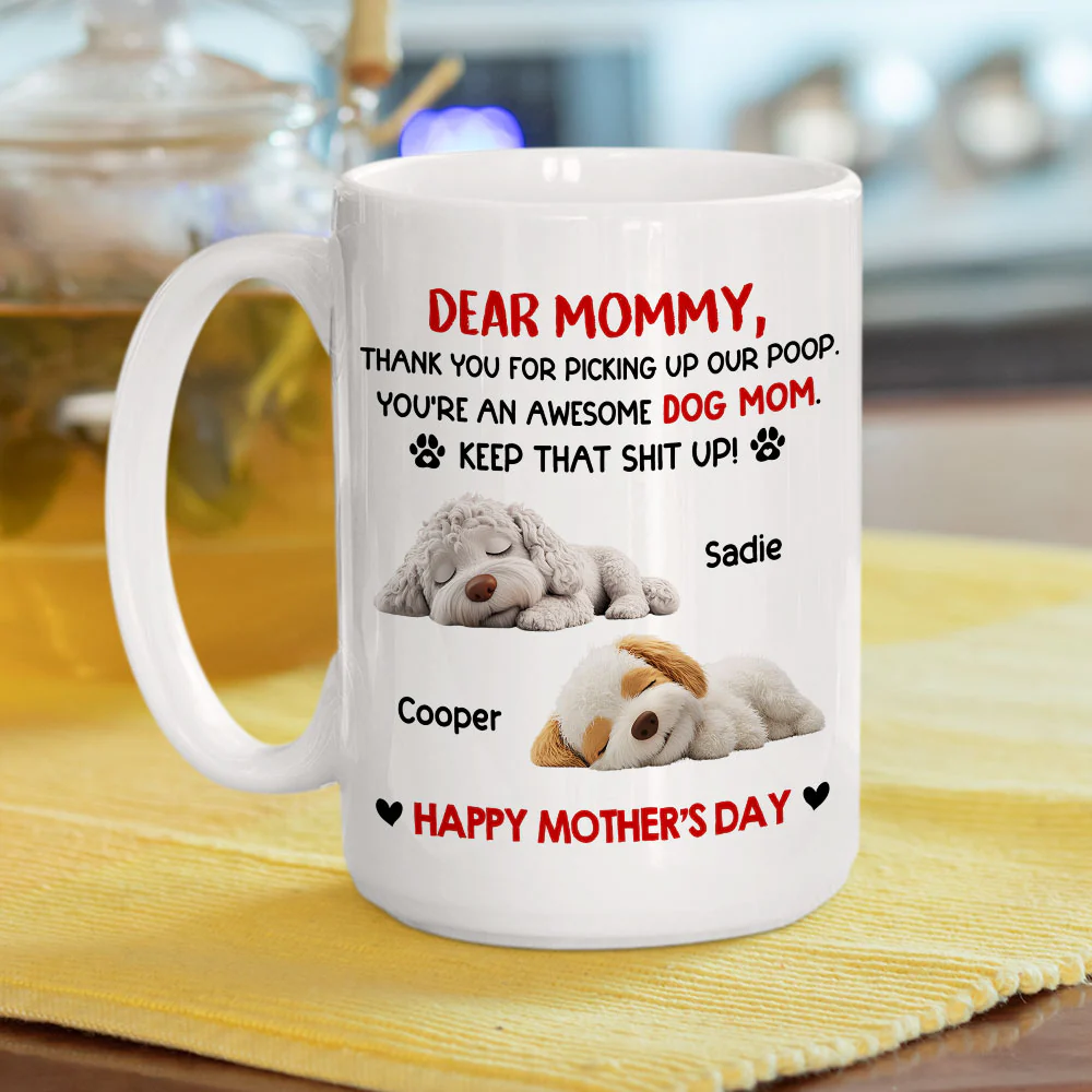 Awesome Dog Mom - Personalized Custom Coffee Mug - Image 6