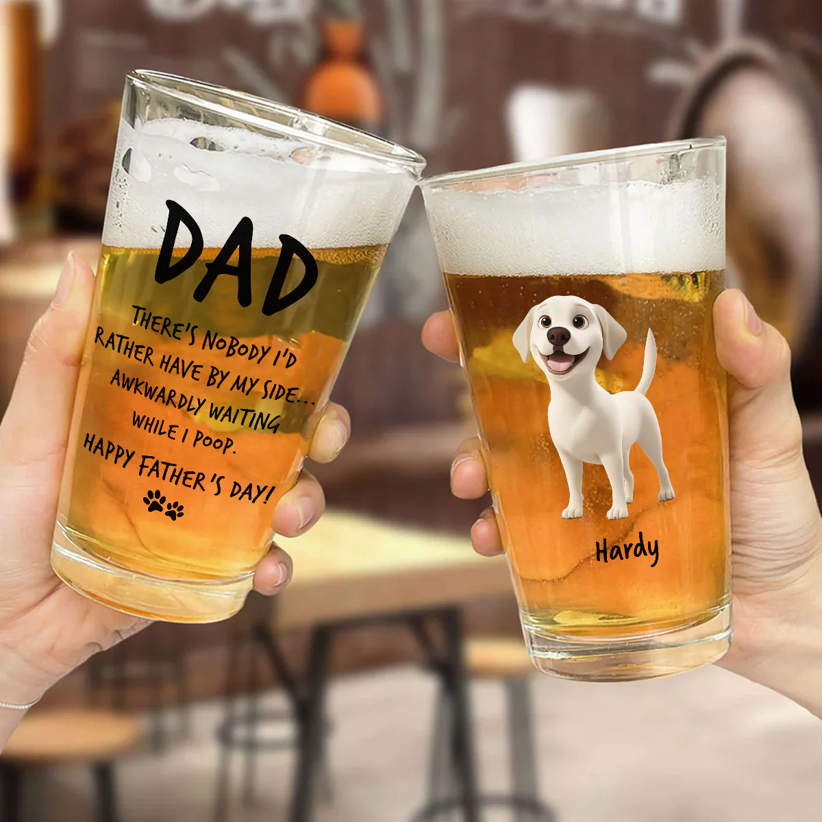 Awkwardly By Your Side - Personalized Custom Beer Glass - Image 2