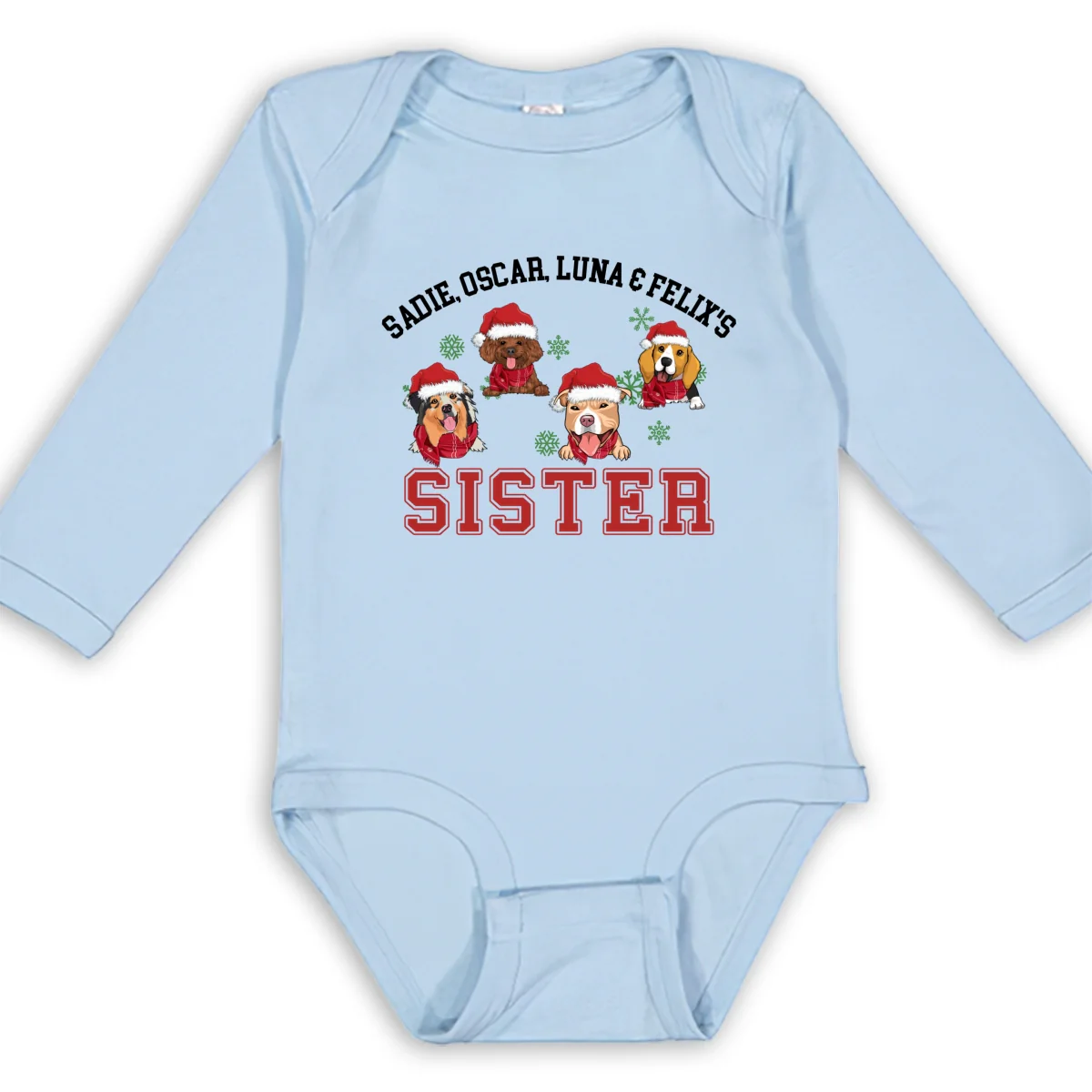 Baby Dog Brother Sister - Personalized Custom Long Sleeve Baby Onesie - Image 8