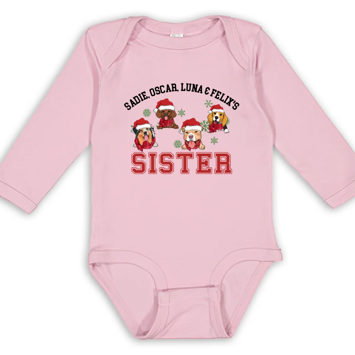 Baby Dog Brother Sister - Personalized Custom Long Sleeve Baby Onesie - Image 9