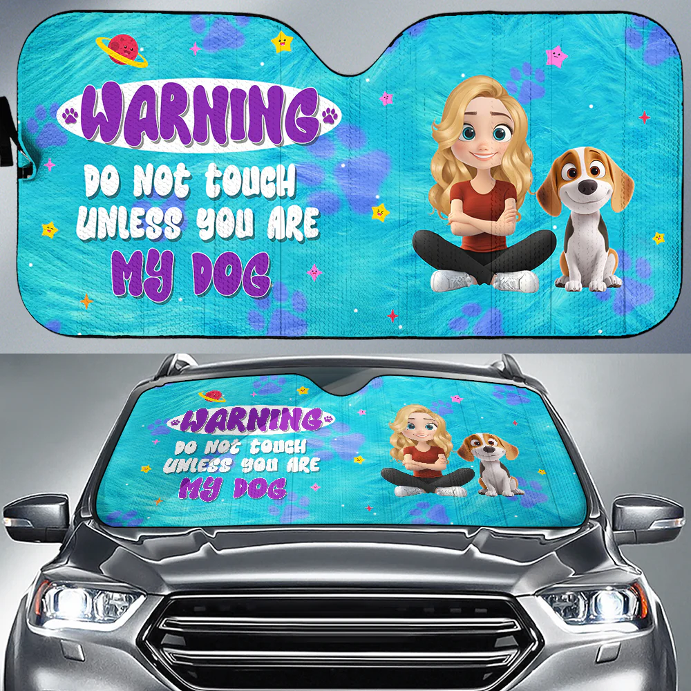 Baby Dog Monster - Personalized Car Sunshade - Image 3