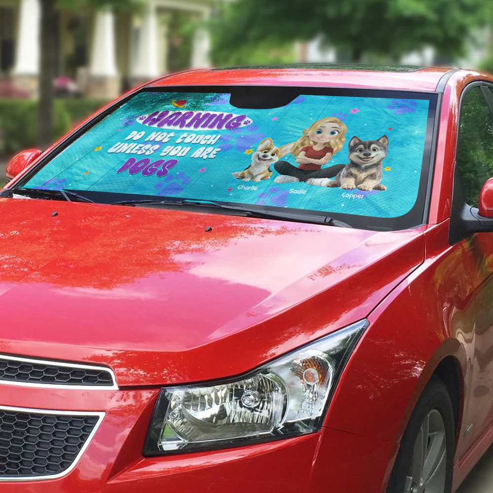 Baby Dog Monster - Personalized Car Sunshade - Image 4