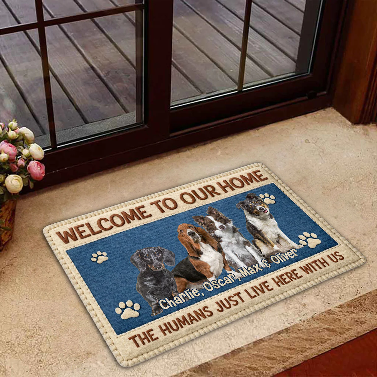 Baby Family Dogs Photo - Personalized Custom Doormat - Image 4