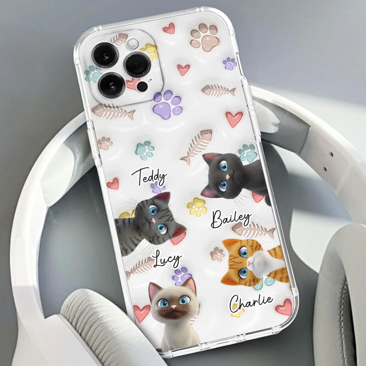 Baby Lovely Cat - Personalized Custom 3D Inflated Effect Phone Case - Image 3