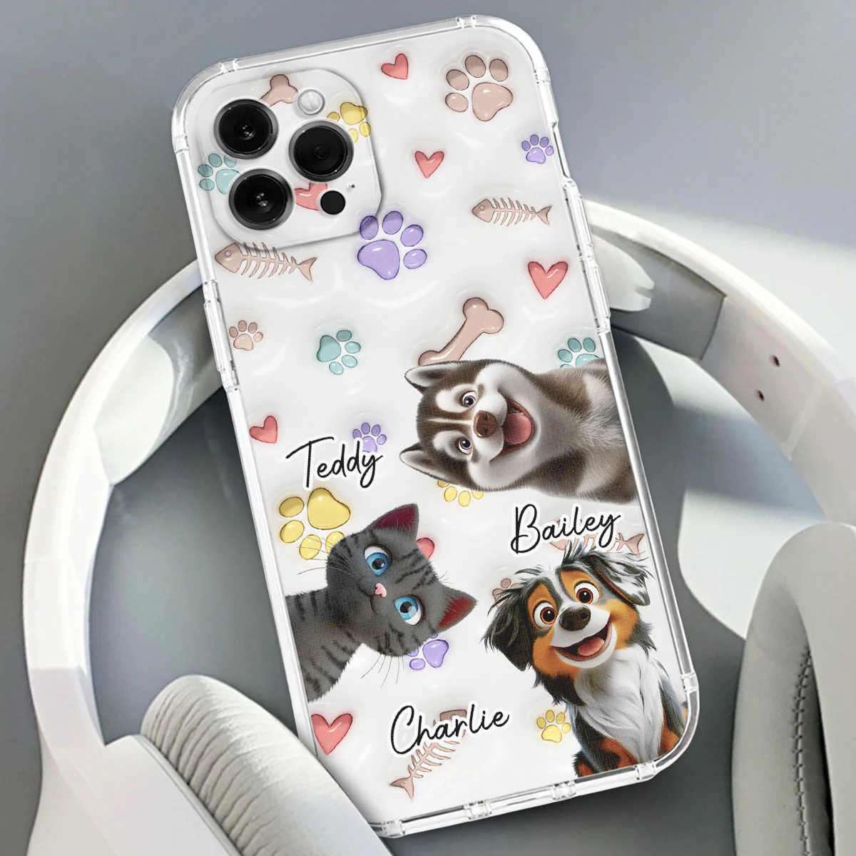 Baby Lovely Pet - Personalized Custom 3D Inflated Effect Phone Case - Image 3