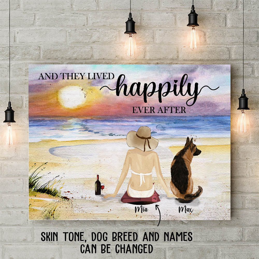 Beach And Dog - Personalized Custom Canvas - Image 3