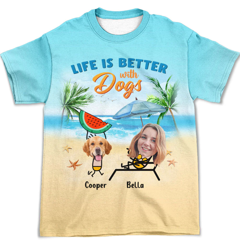 Beach Better - Personalized Custom Photo All-over-print T-shirt - Image 2