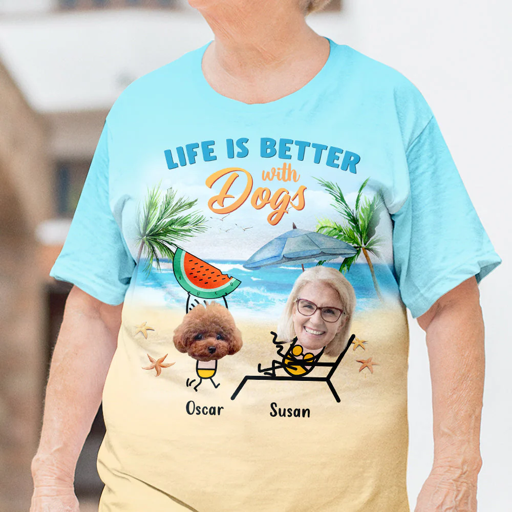 Beach Better - Personalized Custom Photo All-over-print T-shirt - Image 3