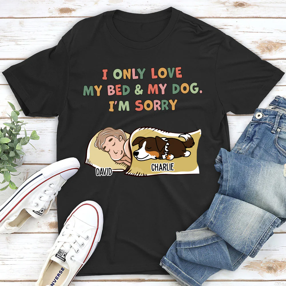 Bed And Dog - Personalized Custom Unisex T-shirt - Image 2