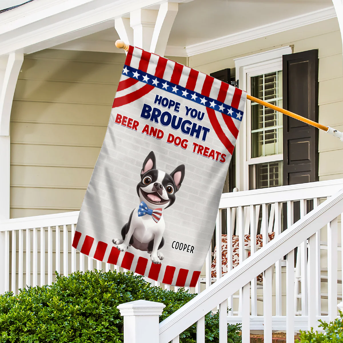 Beer And Dog Treats Cartoon - Personalized Custom Flag - Image 6