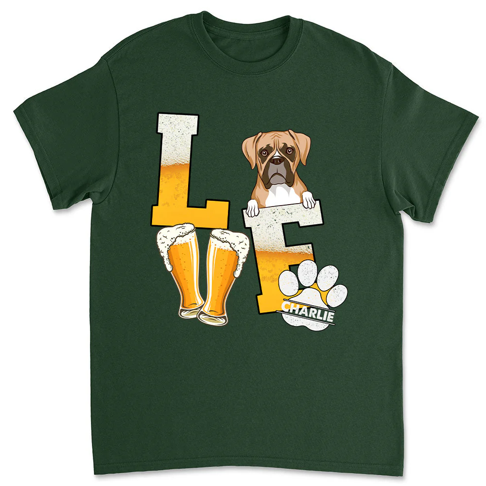 Beer/Wine Love Dog - Personalized Custom Standard T-shirt