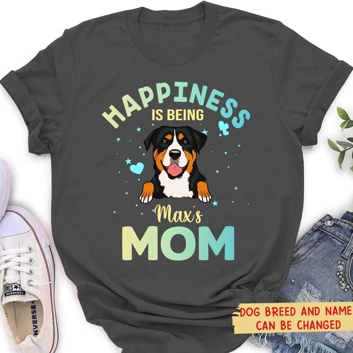 Being A Dog Mom 2 - Personalized Custom Women's T-shirt - Image 2