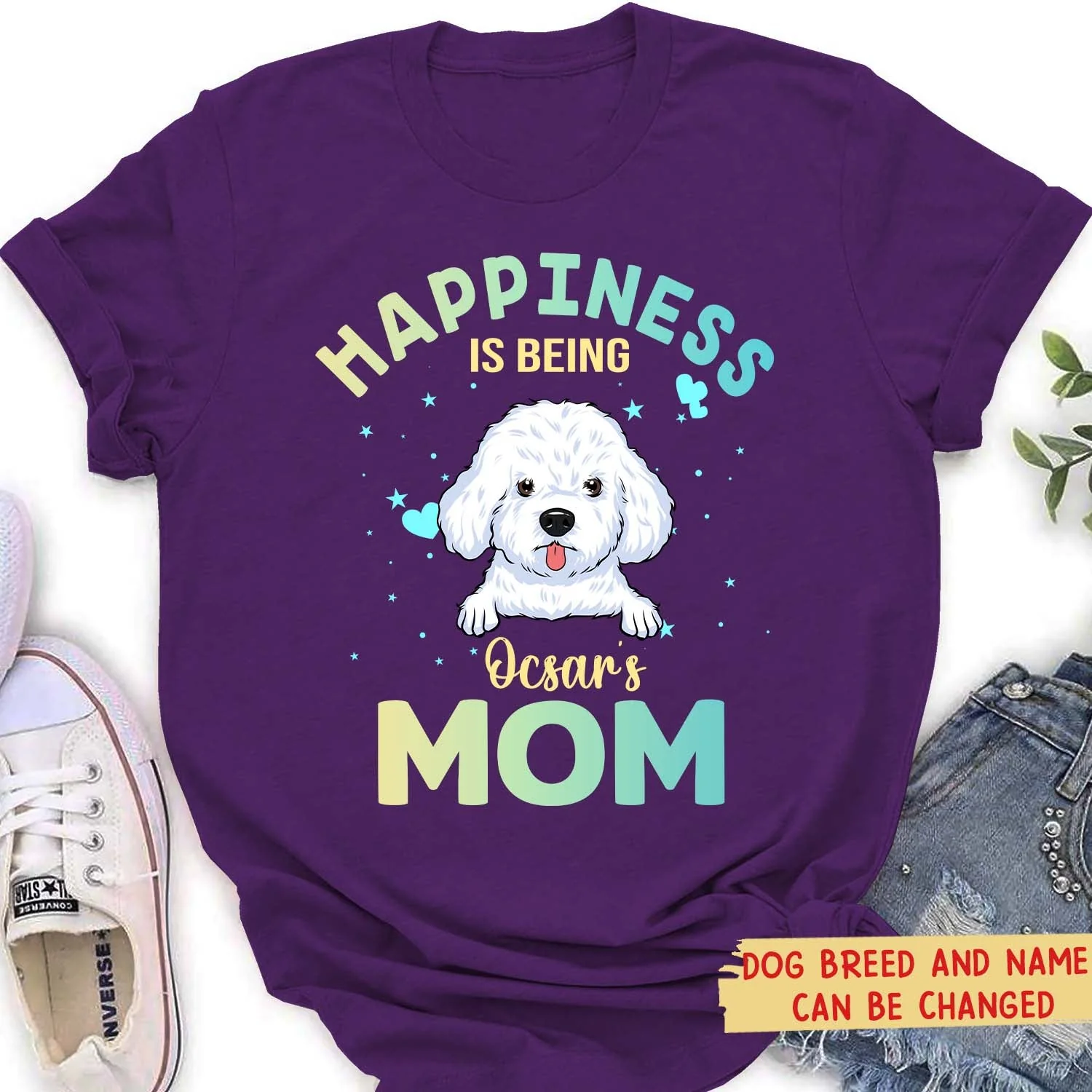 Being A Dog Mom 2 - Personalized Custom Women's T-shirt - Image 3