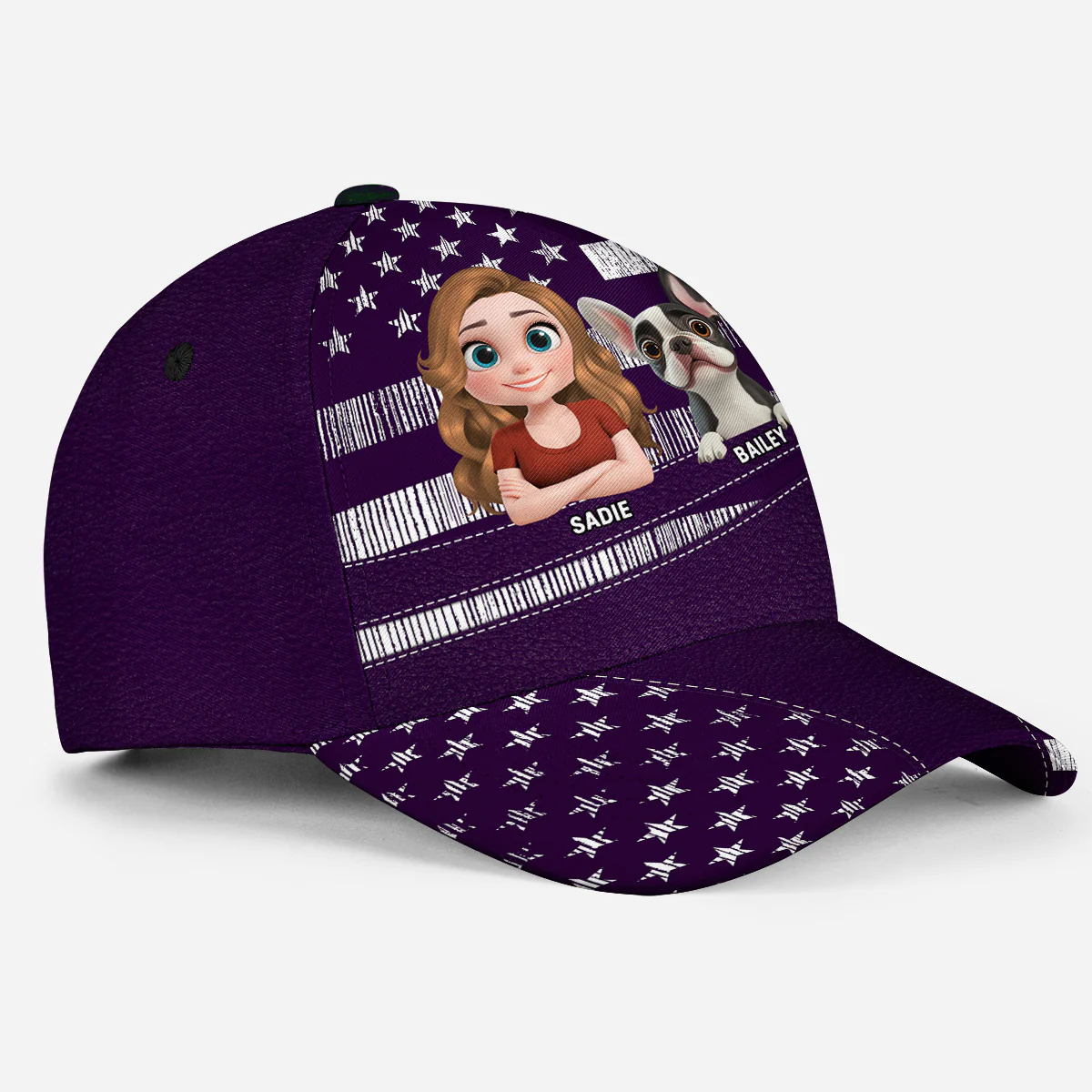 Being A Dog Mom- Personalized Custom Classic Cap - Image 3