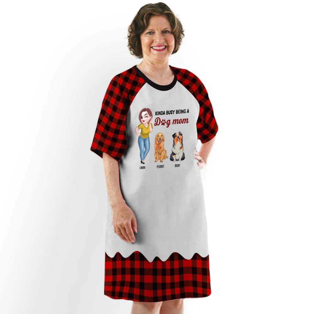 Being A Dog Mom - Personalized Custom 3/4 Sleeve Dress - Image 3