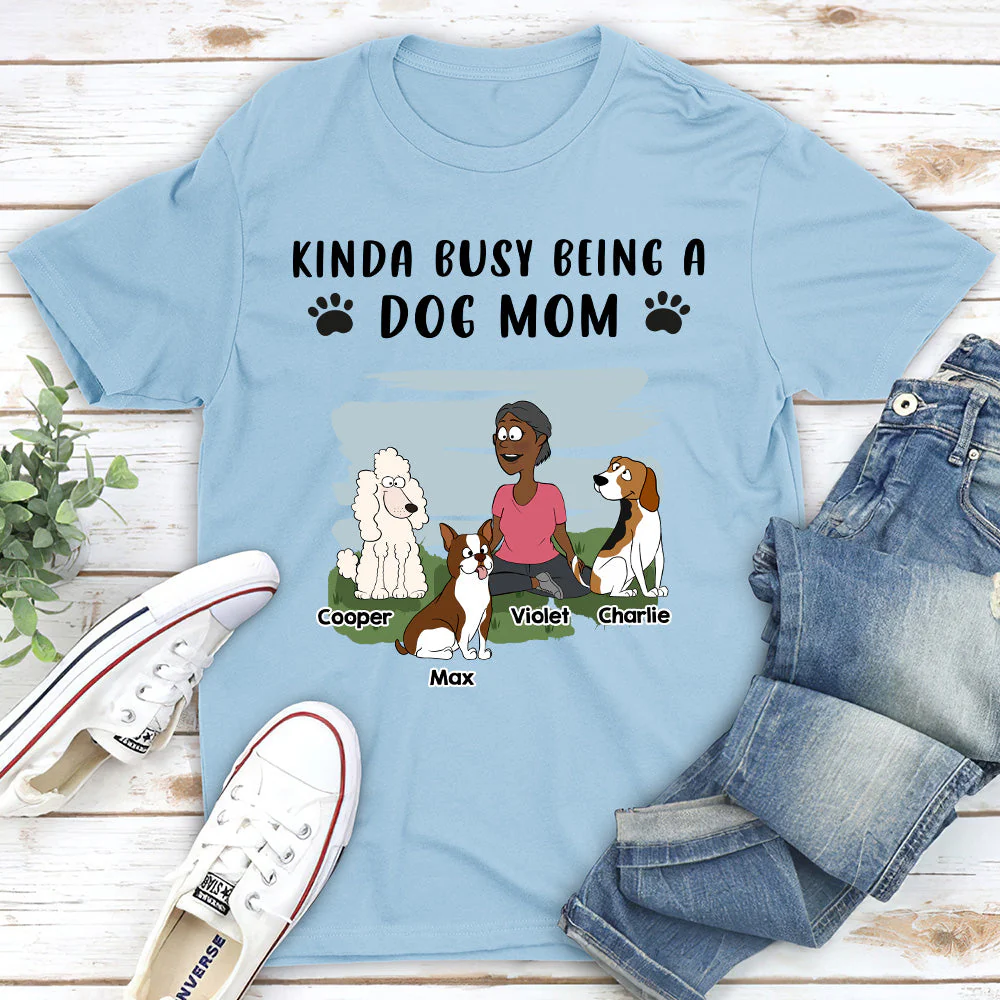 Being A Dog Mom - Personalized Custom Unisex T-shirt - Image 4