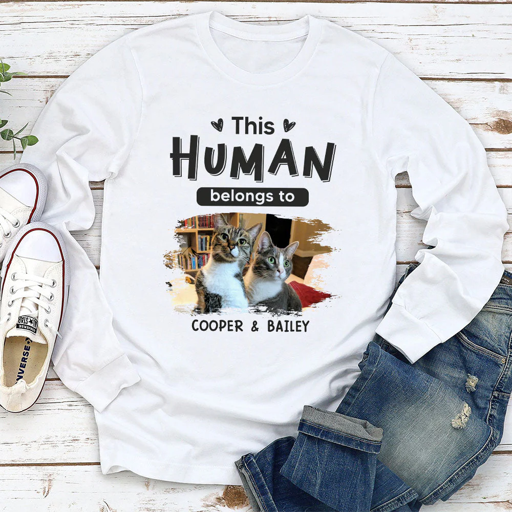 Belongs To Cats Christmas - Personalized Custom Long Sleeve T-shirt - Image 3