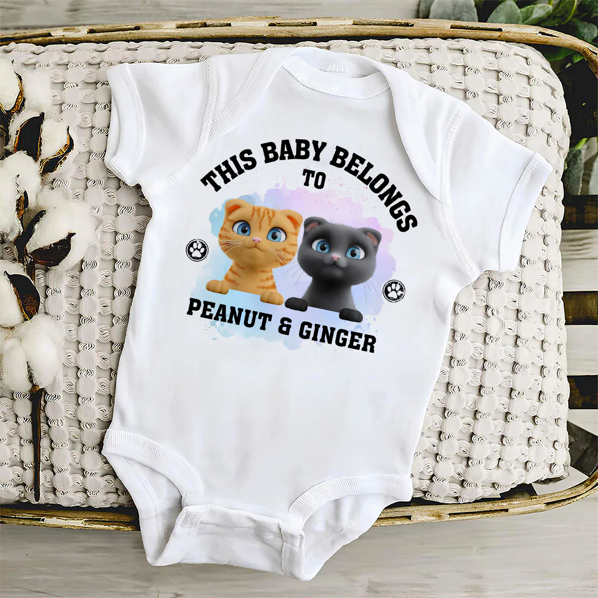 Belongs To Cats - Personalized Custom Baby Onesie - Image 2
