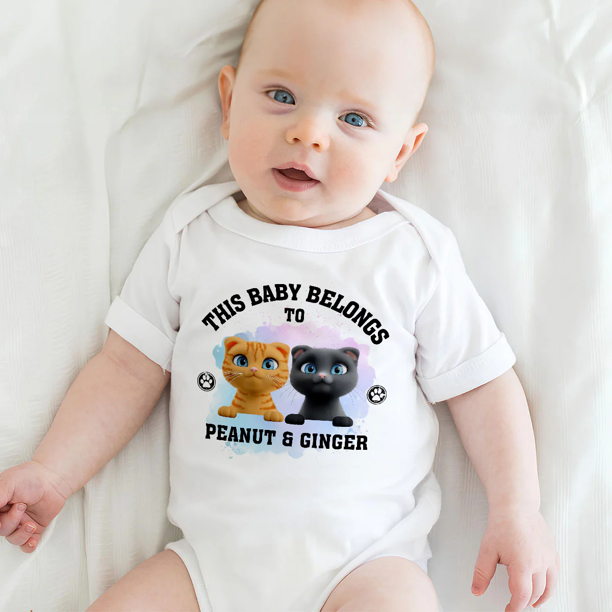 Belongs To Cats - Personalized Custom Baby Onesie - Image 3