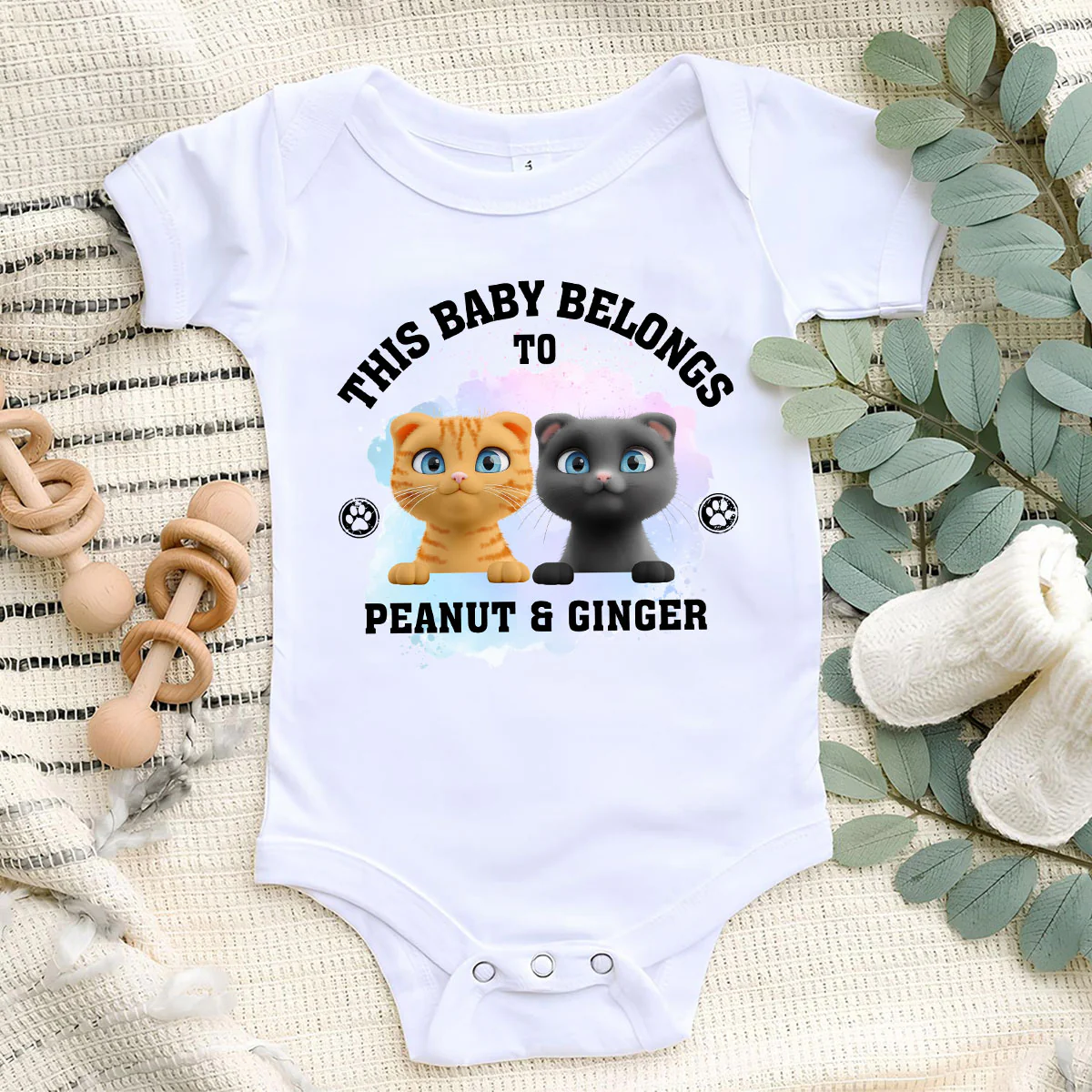 Belongs To Cats - Personalized Custom Baby Onesie - Image 4
