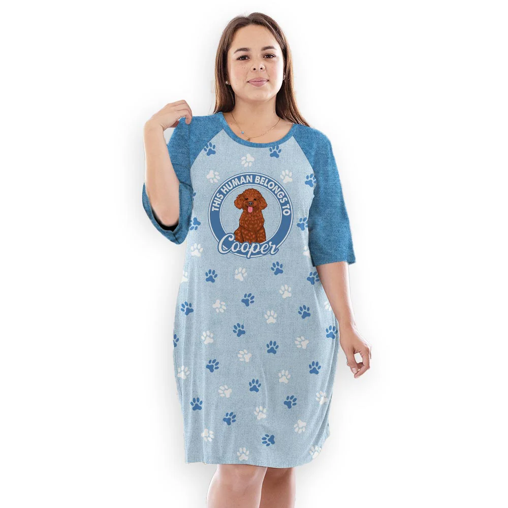 Belongs To Dog - Personalized Custom 3/4 Sleeve Dress - Image 3