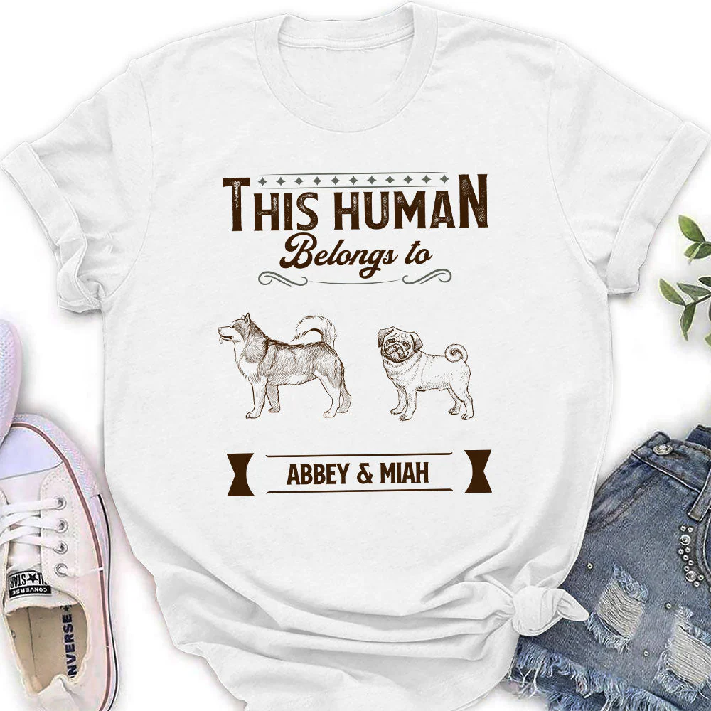 Belongs To Dog - Personalized Custom Women's T-shirt - Image 2