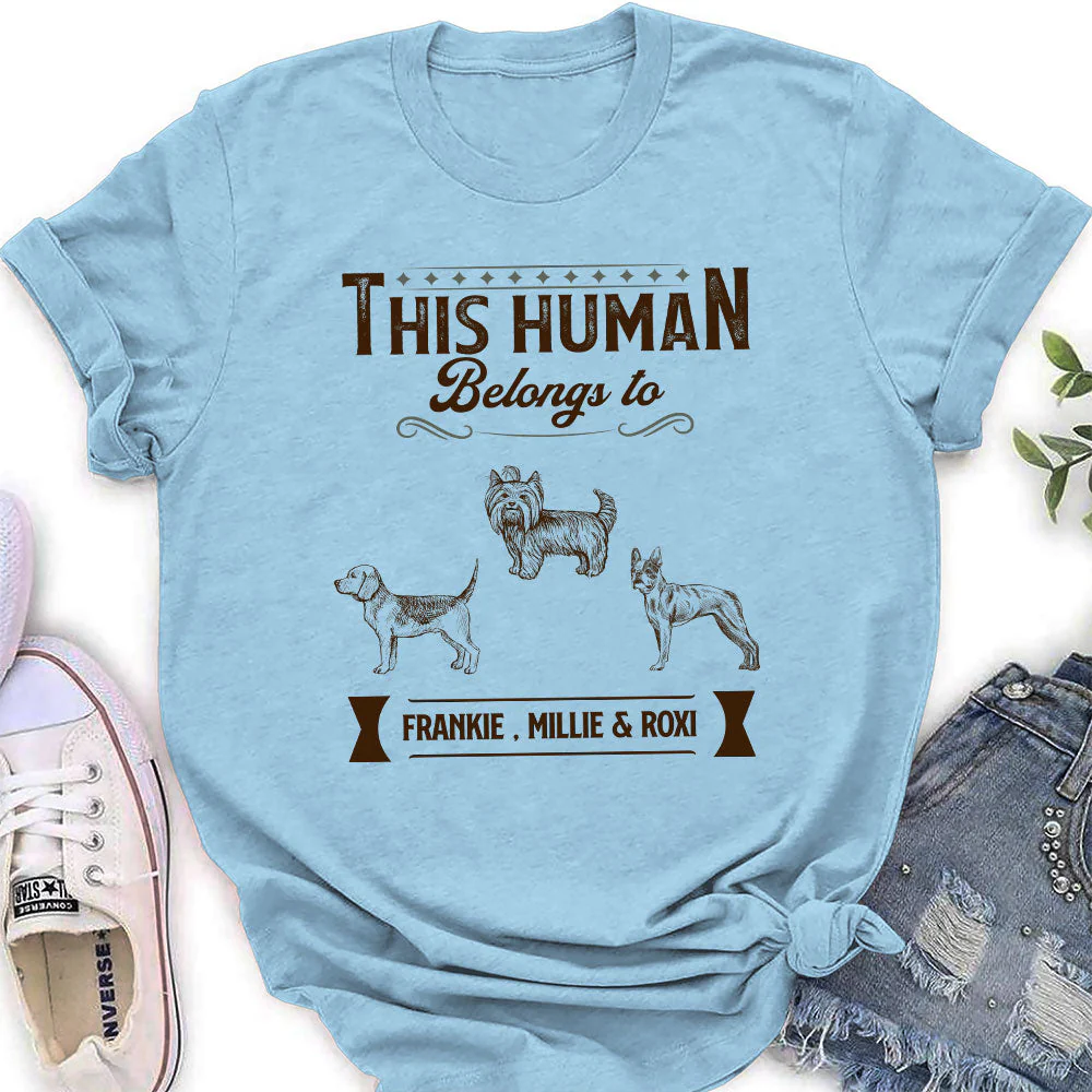 Belongs To Dog - Personalized Custom Women's T-shirt - Image 3