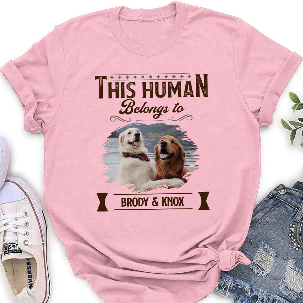 Belongs To Dog - Personalized Custom Women's T-shirt - Image 5