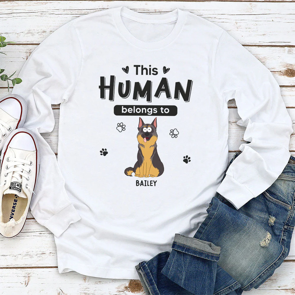 Belongs To Dogs - Personalized Custom Long Sleeve T-shirt - Image 2