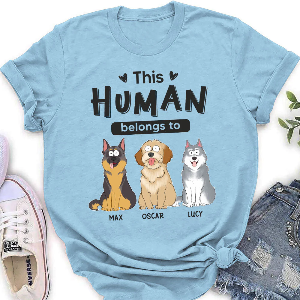 Belongs To Dogs - Personalized Custom Women's T-shirt - Image 3