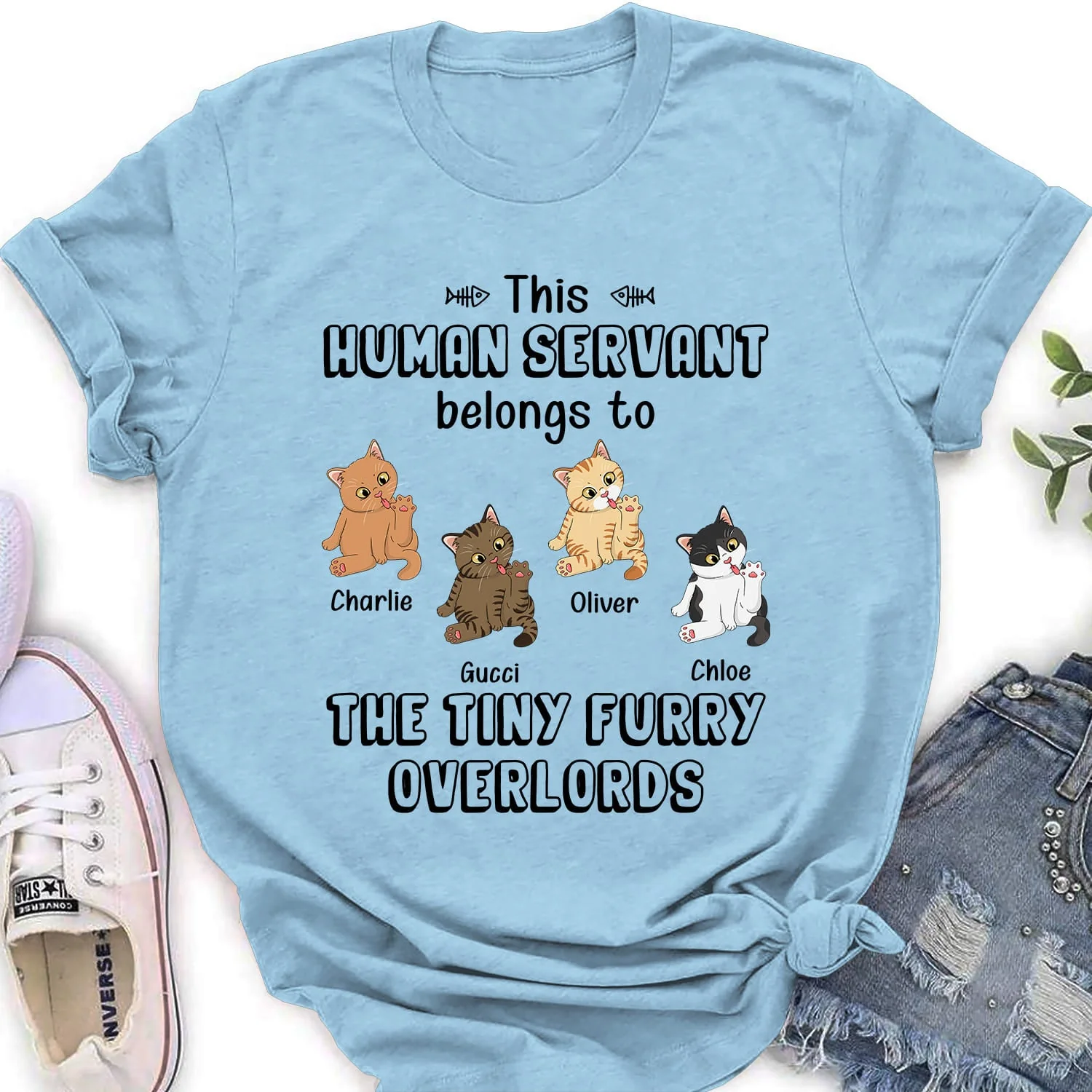 Belongs To Furry Overlords - Personalized Custom Women's T-shirt - Image 3