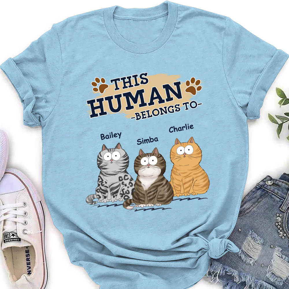 Belongs To My Cat - Personalized Custom Women's T-shirt - Image 3