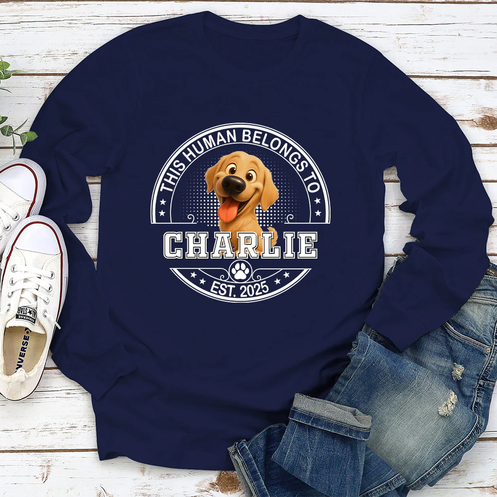 Belongs To My Dog Baby - Personalized Custom Long Sleeve - Image 3