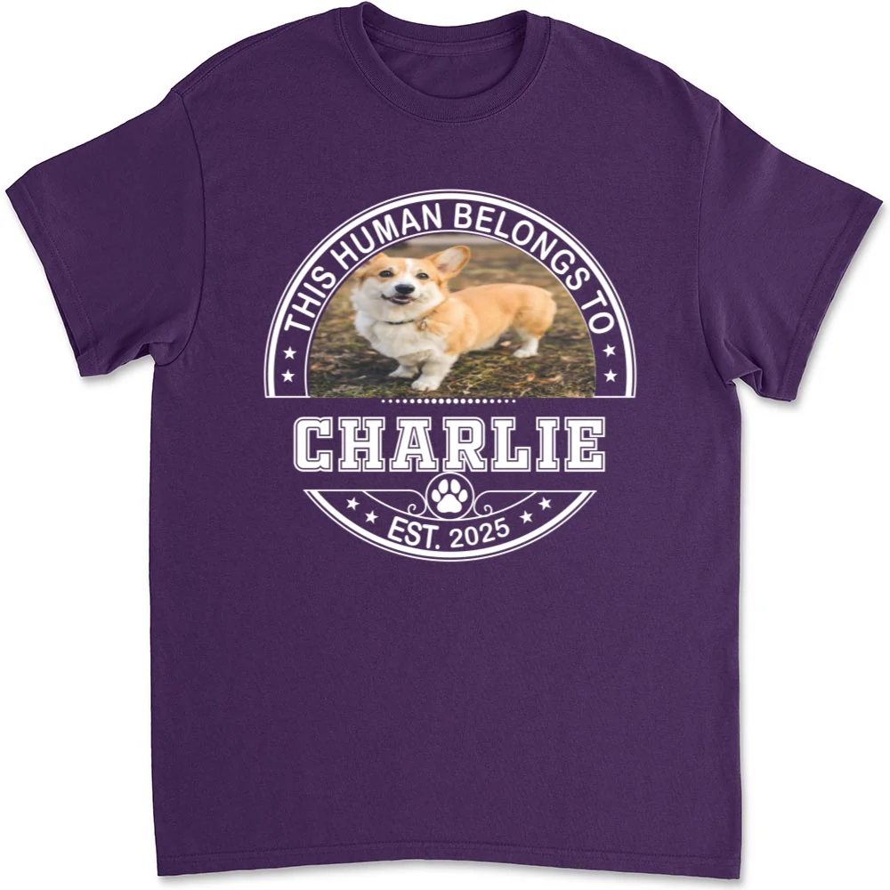 Belongs To My Dog Baby Photo - Personalized Custom Unisex T-Shirt - Image 5