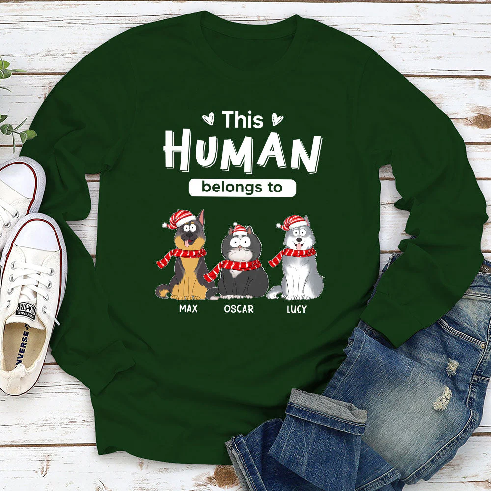 Belongs To Pets Christmas - Personalized Custom Long Sleeve T-shirt - Image 2
