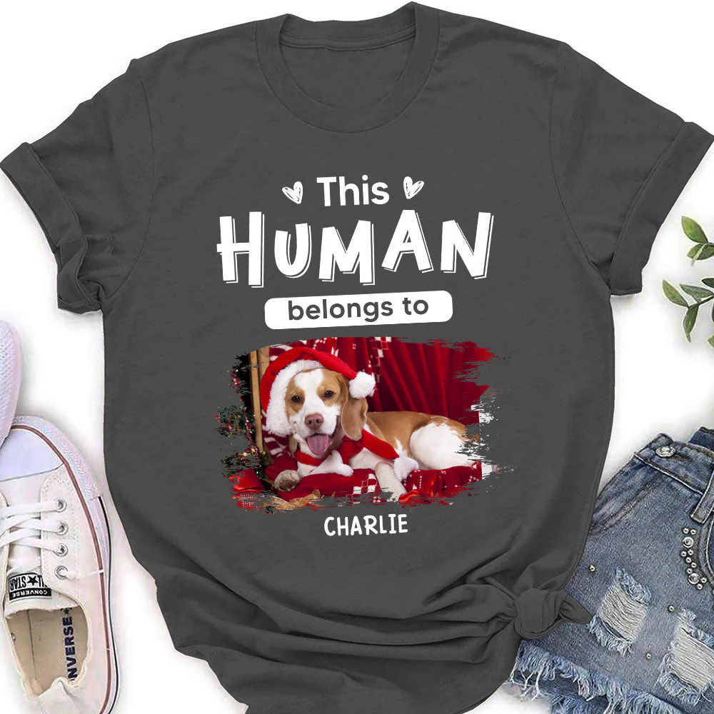 Belongs To Pets Christmas - Personalized Custom Women's T-shirt - Image 4