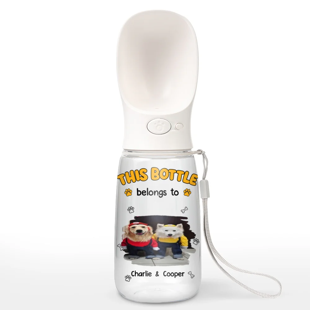 Belongs To Photo - Personalized Custom Pet Water Bottle With Drinking Feeder - Image 9