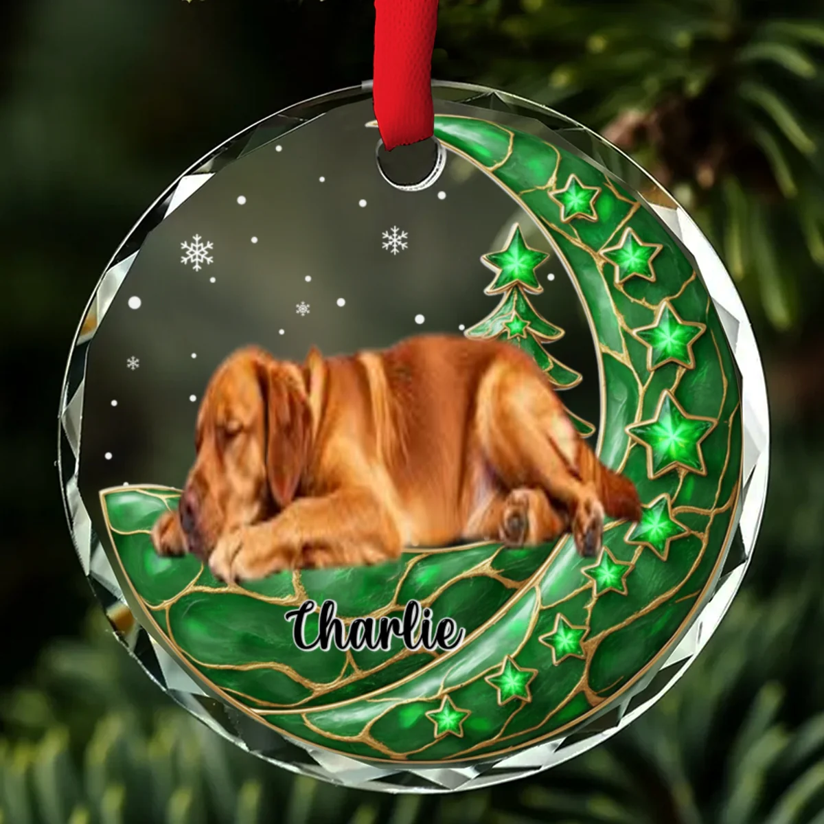 Beside Pearl Of You Photo - Personalized Custom 3D Effect Glass Ornament - Image 2