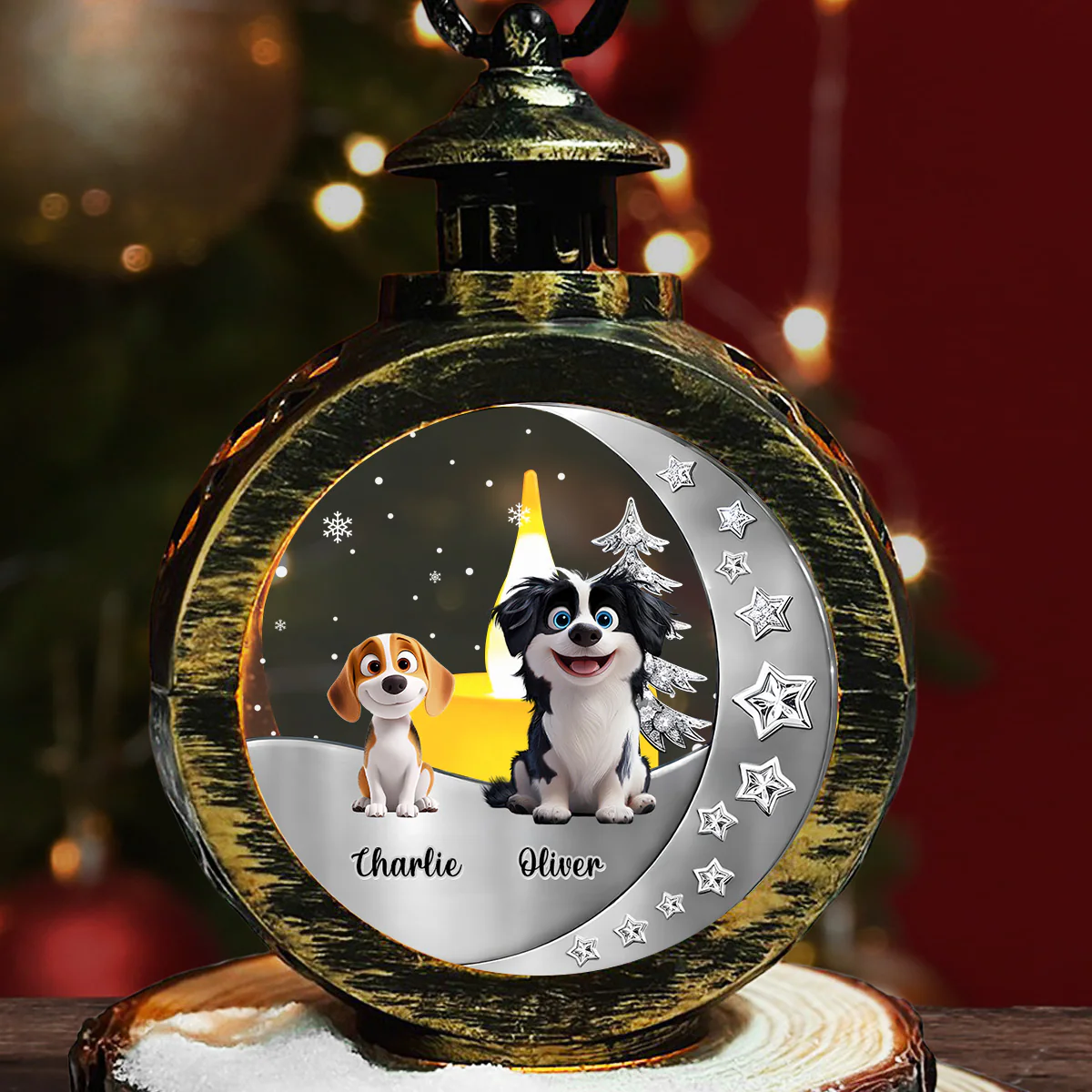 Here Beside You - Personalized Custom 3D Effect Christmas Lantern - Image 4