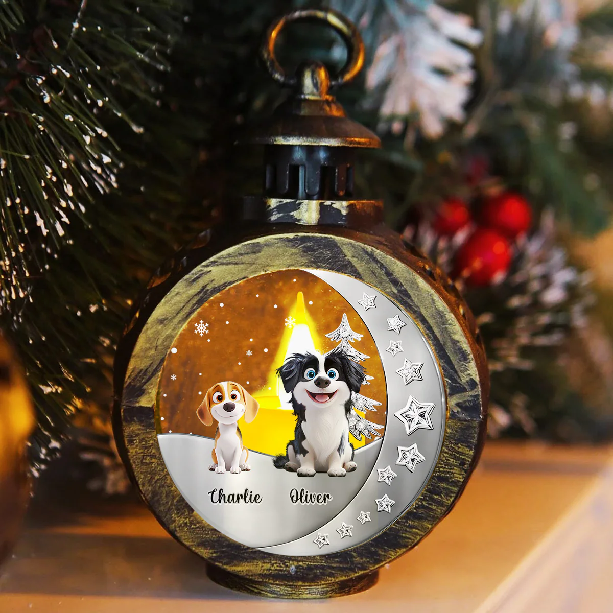 Here Beside You - Personalized Custom 3D Effect Christmas Lantern - Image 5