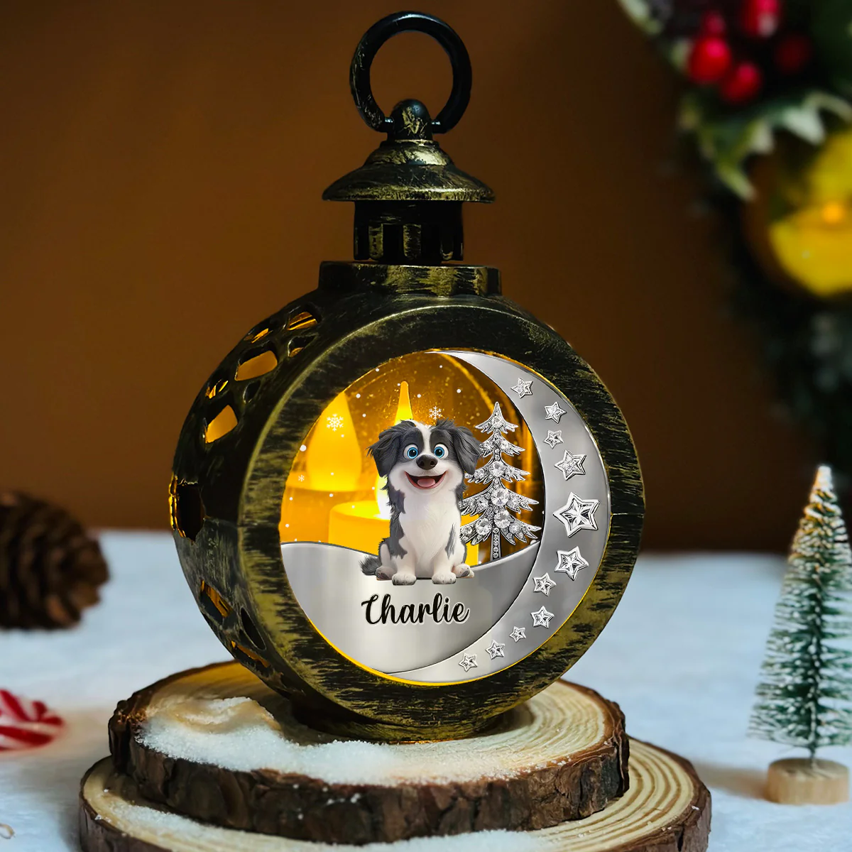 Here Beside You - Personalized Custom 3D Effect Christmas Lantern - Image 8