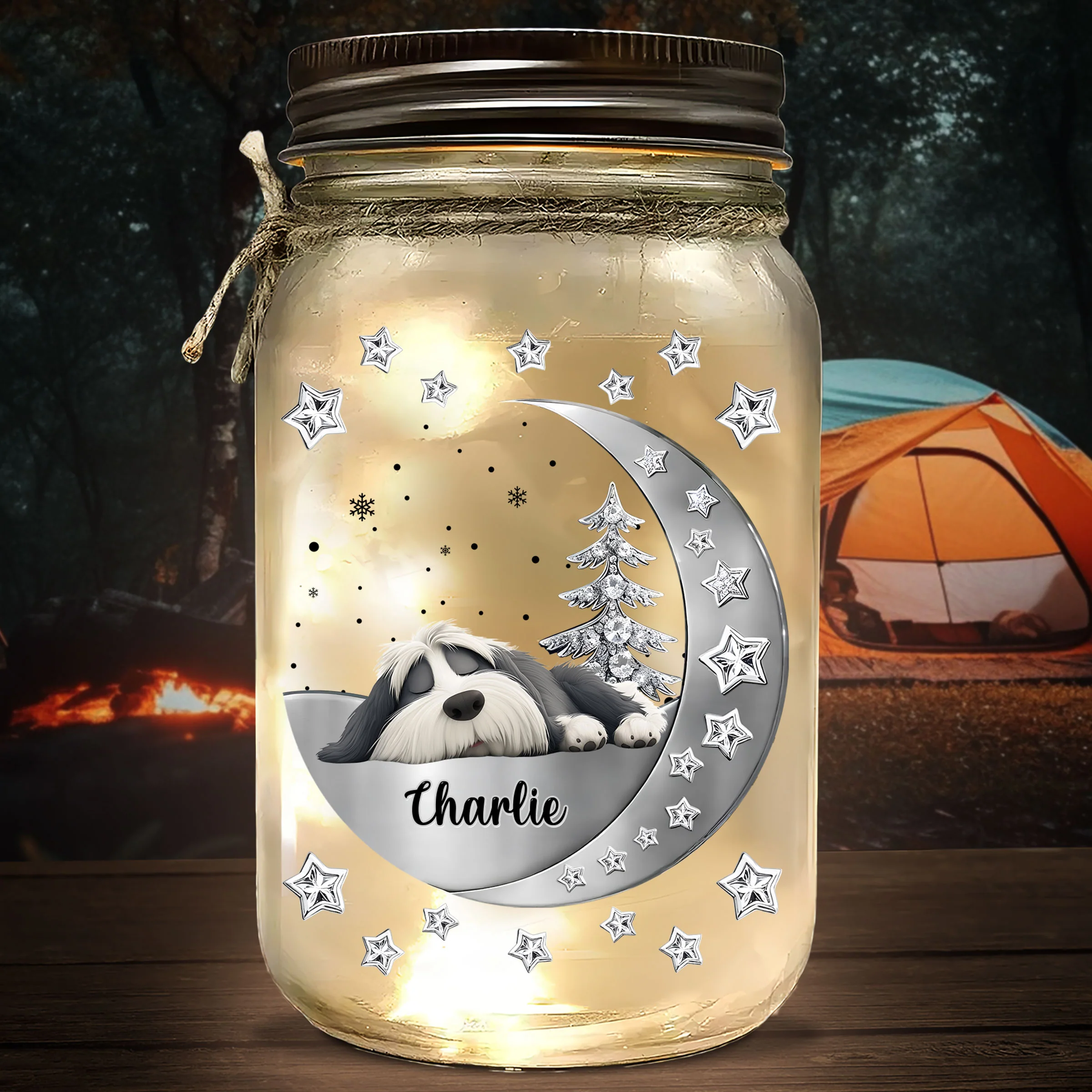 Beside You - Personalized Custom 3D Effect Mason Jar Light - Image 2
