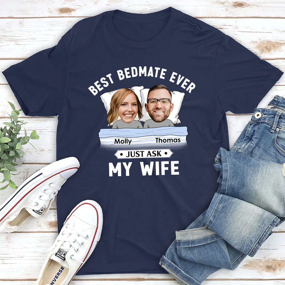 Best Bedmate Ever - Personalized Custom Unisex T-shirt - Image 4