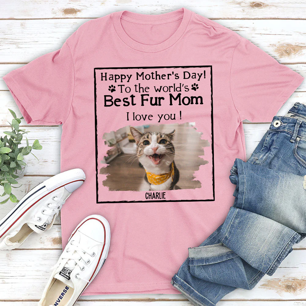 Best Cat And Dog Mom - Personalized Custom Unisex T-shirt - Image 4