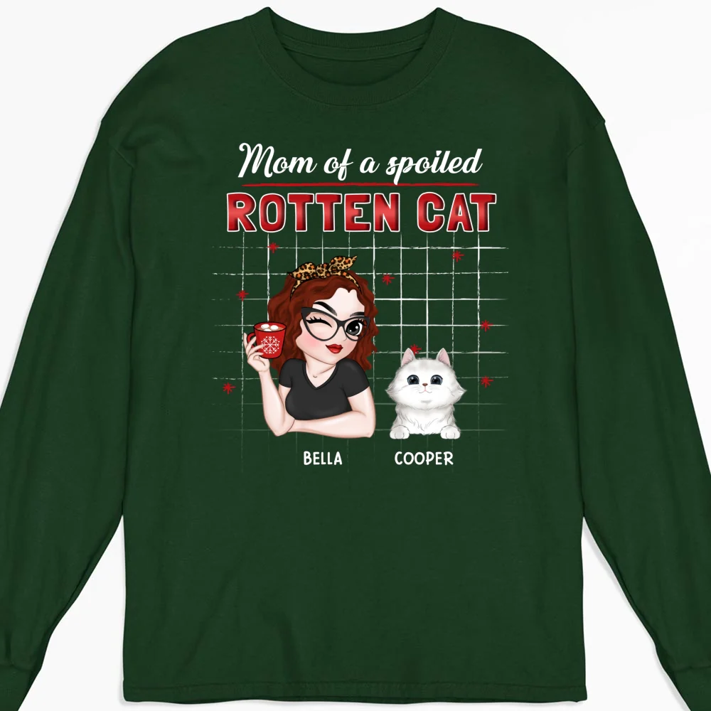 Best Cat Dad Mom - Personalized Custom Long Sleeve T-shirt - Image 6