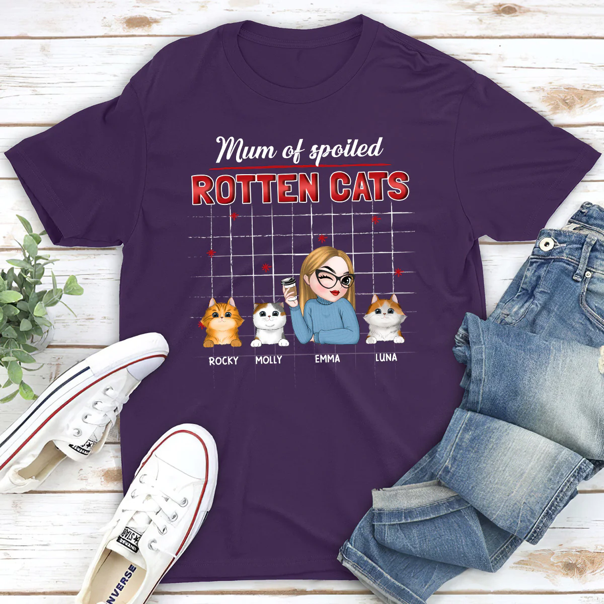 Best Cat Dad Mom - Personalized Custom Unisex T-shirt - Image 4