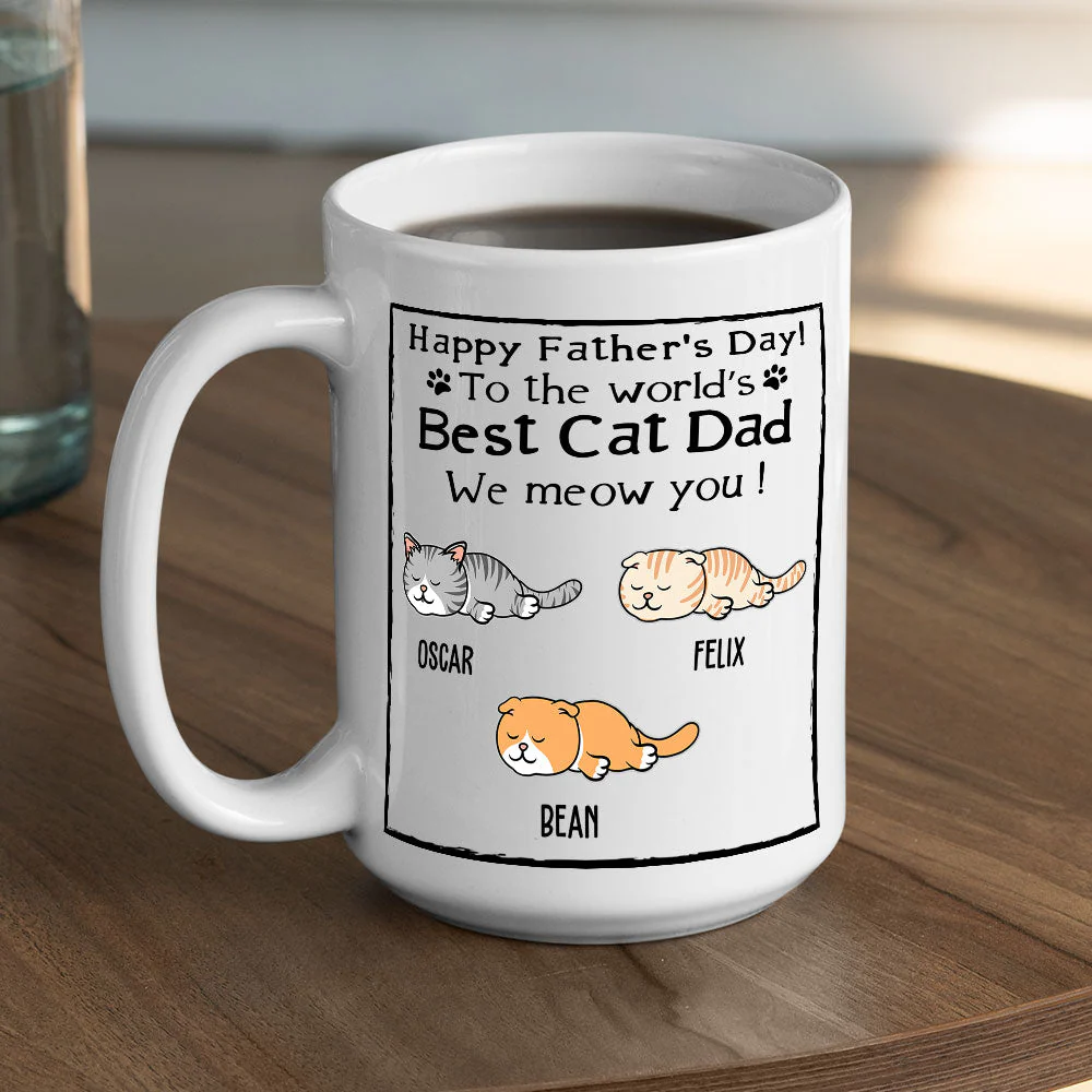 Best Cat Dad - Personalized Custom Coffee Mug - Image 5