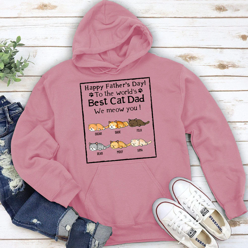 Best Cat Dad - Personalized Custom Hoodie - Image 3