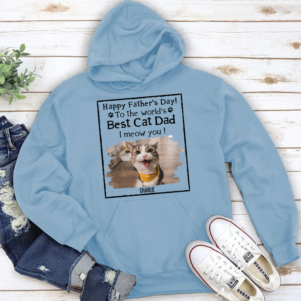 Best Cat Dad - Personalized Custom Hoodie - Image 4