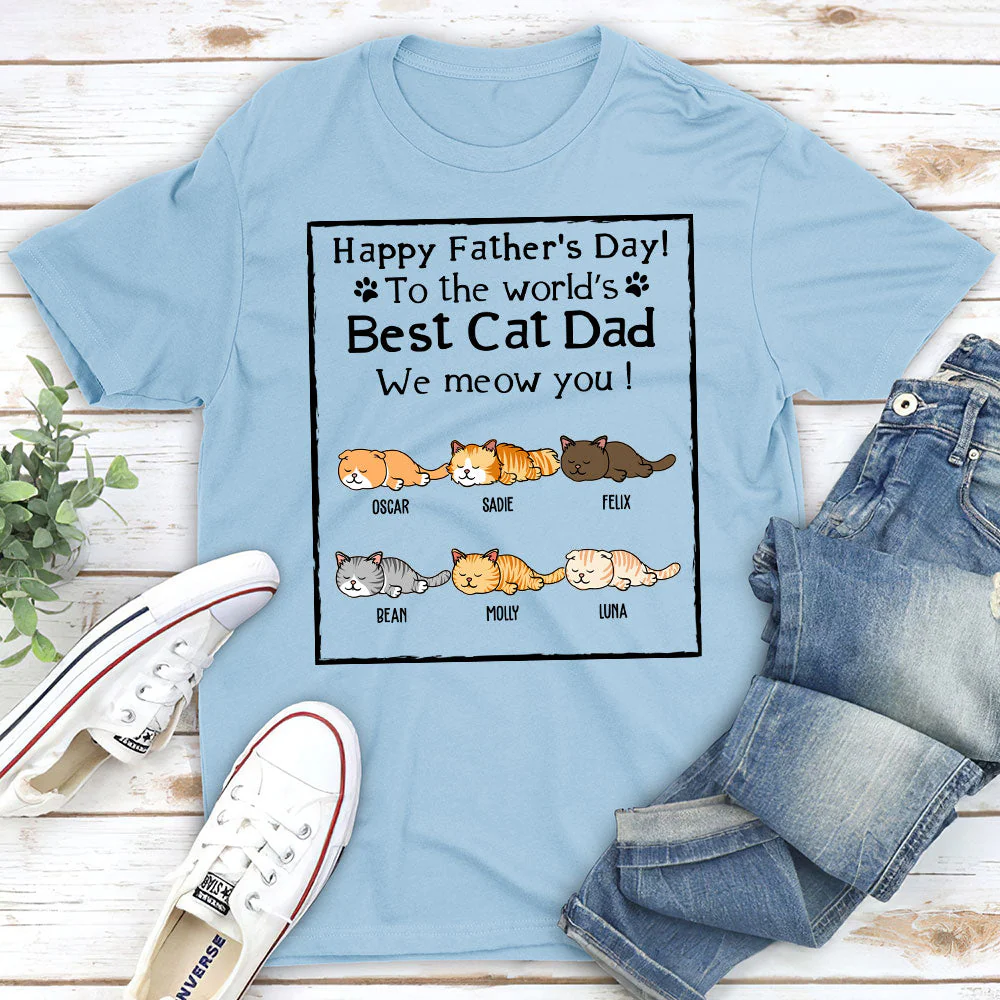 Best Cat Dad - Personalized Custom Unisex T-shirt - Image 3